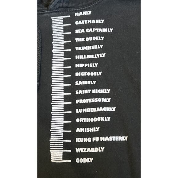 AWDis Black Sweatshirt Hoodie size XL ~ What MANLY Are You? - Picture 2 of 4